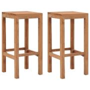 vidaXL Barstolar 2 st massiv teak