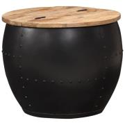 vidaXL Soffbord runt 53x43 cm massivt mangoträ