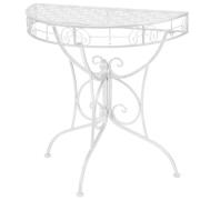 vidaXL Sidobord vintage stil halvrunt metall 72x36x74 cm silver