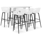 vidaXL Bargrupp 7 delar vit