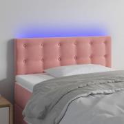 vidaXL Sänggavel LED rosa 80x5x78/88 cm sammet