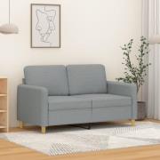 vidaXL 2-sitssoffa ljusgrå 120 cm tyg