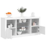 vidaXL Skänk med LED-belysning vit 142,5x37x67 cm