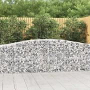 vidaXL Gabion bågformad 400x50x80/100 cm galvaniserat järn