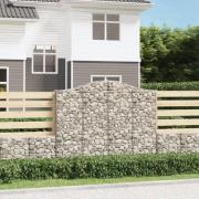 vidaXL Gabion bågformad 2 st 200x30x160/180 cm galvaniserat järn