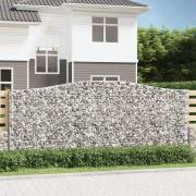 vidaXL Gabion bågformad 9 st 400x30x160/180 cm galvaniserat järn