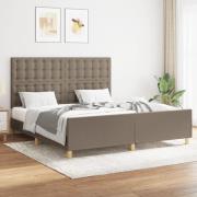 vidaXL Sängram utan madrass taupe 160x200 cm tyg