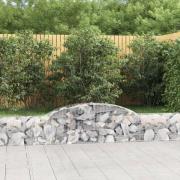 vidaXL Gabion bågformad 12 st 300x30x40/60 cm galvaniserat järn