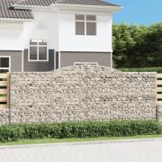 vidaXL Gabion bågformad 4 st 400x30x160/180 cm galvaniserat järn