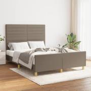 vidaXL Sängram utan madrass taupe 140x190 cm tyg