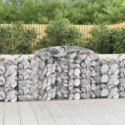 vidaXL Gabion bågformad 300x50x100/120 cm galvaniserat järn