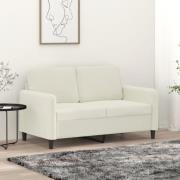 vidaXL 2-sitssoffa gräddvit 120 cm sammet