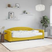 vidaXL Dagbädd med madrass gul 90x200 cm sammet