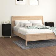 vidaXL Sängbord 2 st svart 40x35x70 cm konstruerat trä