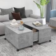 vidaXL Soffbord betonggrå 75x75x38 cm konstruerat trä