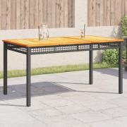 vidaXL Trädgårdsbord svart 140x80x75 cm konstrotting akaciaträ
