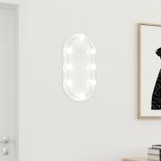 vidaXL Spegel med LED-lampor 40x20 cm glas oval
