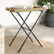vidaXL Hopfällbart brickbord beige 65x40x75 cm konstrotting