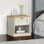 vidaXL Sängbord VIGO vit 42x35x42 cm massiv furu