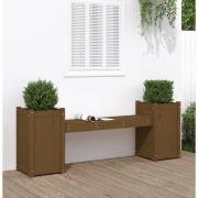vidaXL Skrivbord honungsbrun 180x36x63 cm massiv furu
