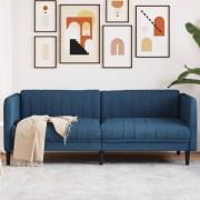 vidaXL Soffa 3-sits blå tyg