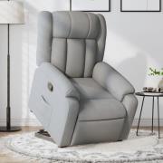 vidaXL Reclinerfåtölj med uppresningshjälp ljusgrå tyg