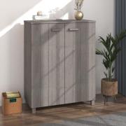 vidaXL Skoskåp HAMAR ljusgrå 85x40x108 cm massiv furu