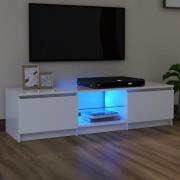 vidaXL TV-bänk med LED-belysning vit 140x40x35,5 cm