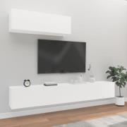vidaXL Tv-skåp 3 delar vit konstruerat trä