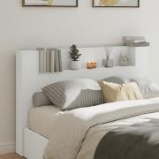 vidaXL Sänggavel med LED vit 160x16,5x103,5 cm
