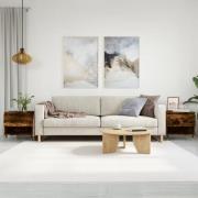 vidaXL Soffbord 2 st rökfärgad ek 50x46x50 cm konstruerat trä