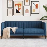 vidaXL Soffa 2-sits blå tyg