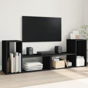 vidaXL TV-skåp 2 st svart 75x30x50 cm konstruerat trä