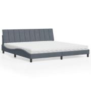 vidaXL Bed with Mattress "Hanko" Dark Grey 200x200 cm Velvet