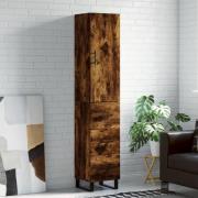 vidaXL Högskåp rökfärgad ek 34,5x34x180 cm konstruerat trä