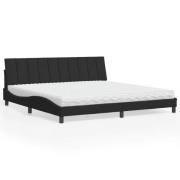 vidaXL Bed with Mattress "Hanko" Black 200x200 cm Velvet