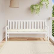 vidaXL Bänkdyna för trädgården gräddvit 180x50x7 cm oxfordtyg