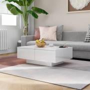 vidaXL Soffbord vit högglans 90x60x31 cm konstruerat trä