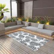 vidaXL Utomhusmatta ARAKIL vit och svart 160x230 cm PP
