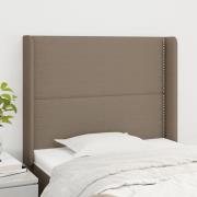 vidaXL Sänggavel med kanter taupe 83x16x118/128 cm tyg