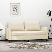 vidaXL 2-sitssoffa Grädde 140 cm konstläder