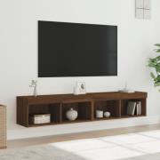 vidaXL Tv-bänk med LED-belysning 2 st brun ek 80x30x30 cm