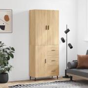 vidaXL Högskåp sonoma-ek 69,5x34x180 cm konstruerat trä