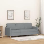 vidaXL 3-sitssoffa ljusgrå 180 cm tyg