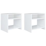 vidaXL Sängbord 2 st vit 40x30x40 cm konstruerat trä