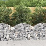 vidaXL Gabion bågformad 100x30x60/80 cm galvaniserat järn