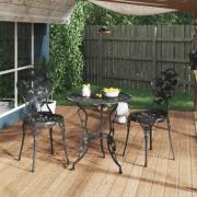 vidaXL Caféstolar 2 st gjuten aluminium svart
