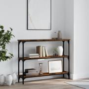 vidaXL Avlastningsbord rökfärgad ek 100x22,5x75 cm konstruerat trä