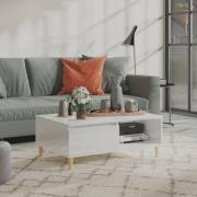 vidaXL Soffbord vit högglans 90x60x35 cm konstruerat trä