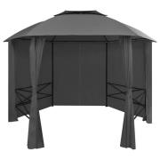 vidaXL Paviljong med draperier hexagonal 360x265 cm